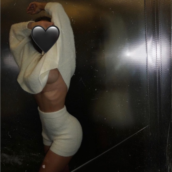 Fashion Nova Felicia Fuzzy Short Set - Ivory Size: XS (good for S too) - Picture 6 of 6